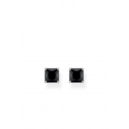 Pendientes Piedra Negra Plata