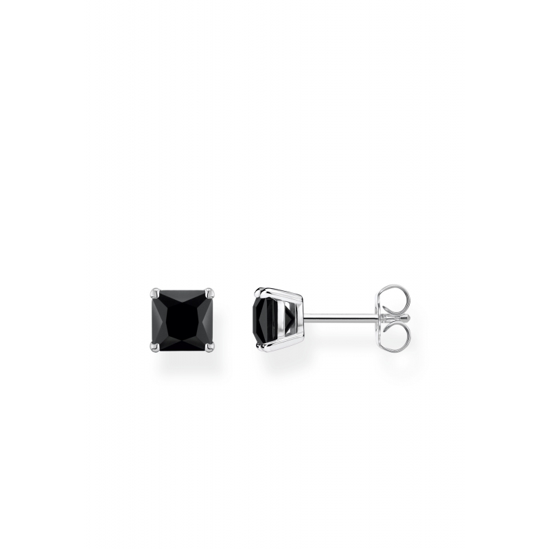 Boucles d'oreilles Pierre Noire Argent
