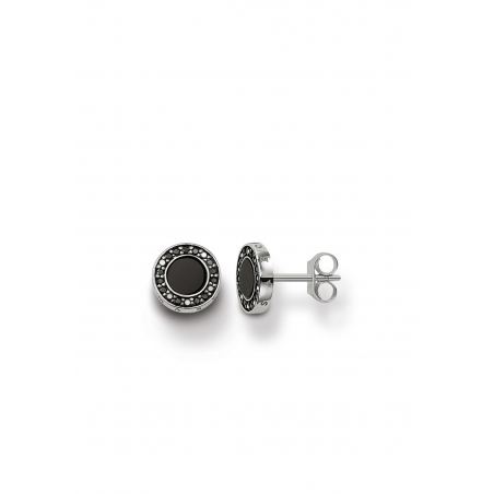 Boucles d'Oreilles Classiques Pavé Noir