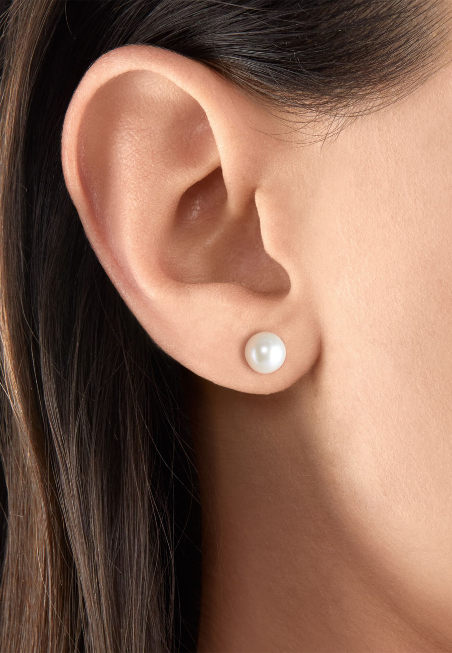 Ohrstecker Perle Silber