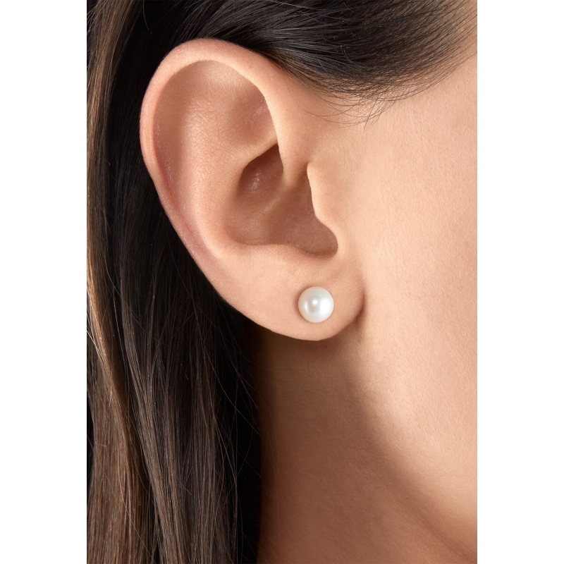 Ohrstecker Perle Silber