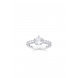 Ring Silver Solitaire White