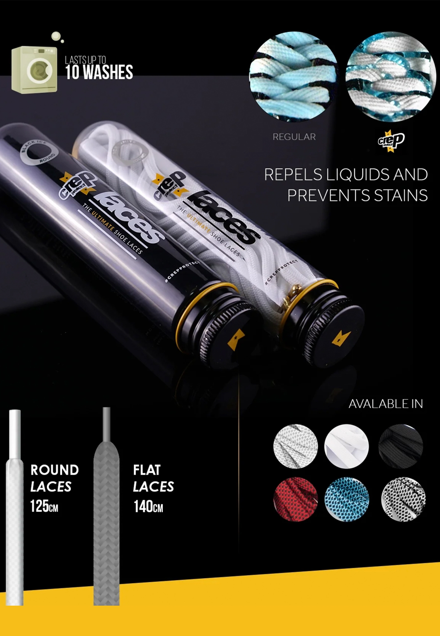 Crep Protect Laces White Flat