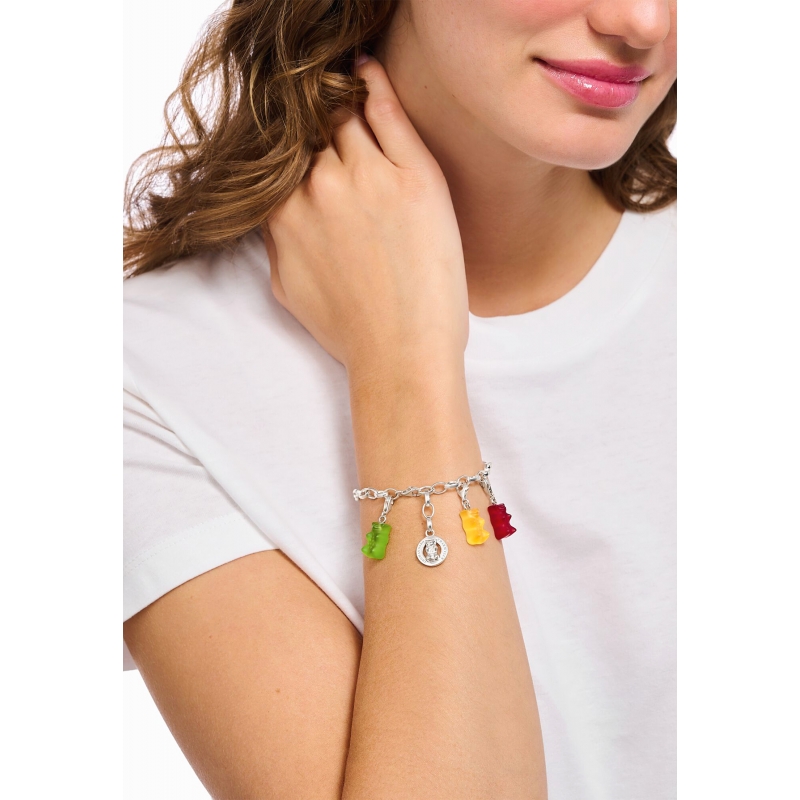 Pulsera HARIBO con Oso de Oro Plata