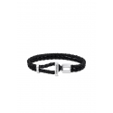Bracelet Double Braided Leather Black