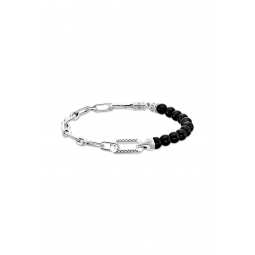 Armband Schwarzer Onyx Silberkette