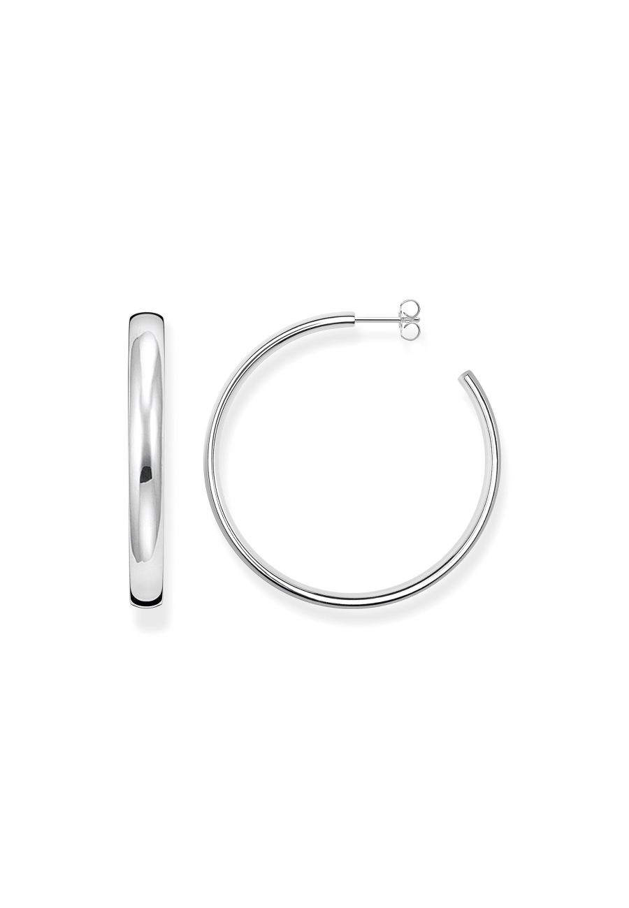 Hoop Earrings Big Chunky Silver