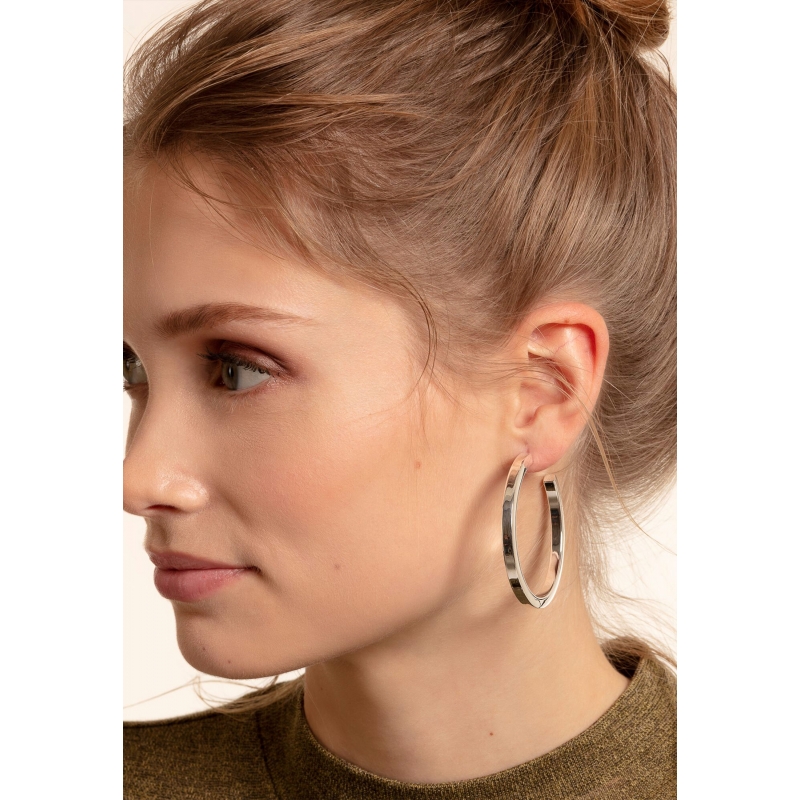 Pendientes de aro Gran Chunky Plata