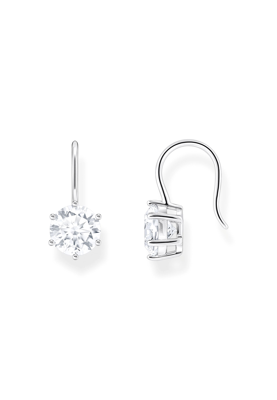 Earrings Silver White Zirconia