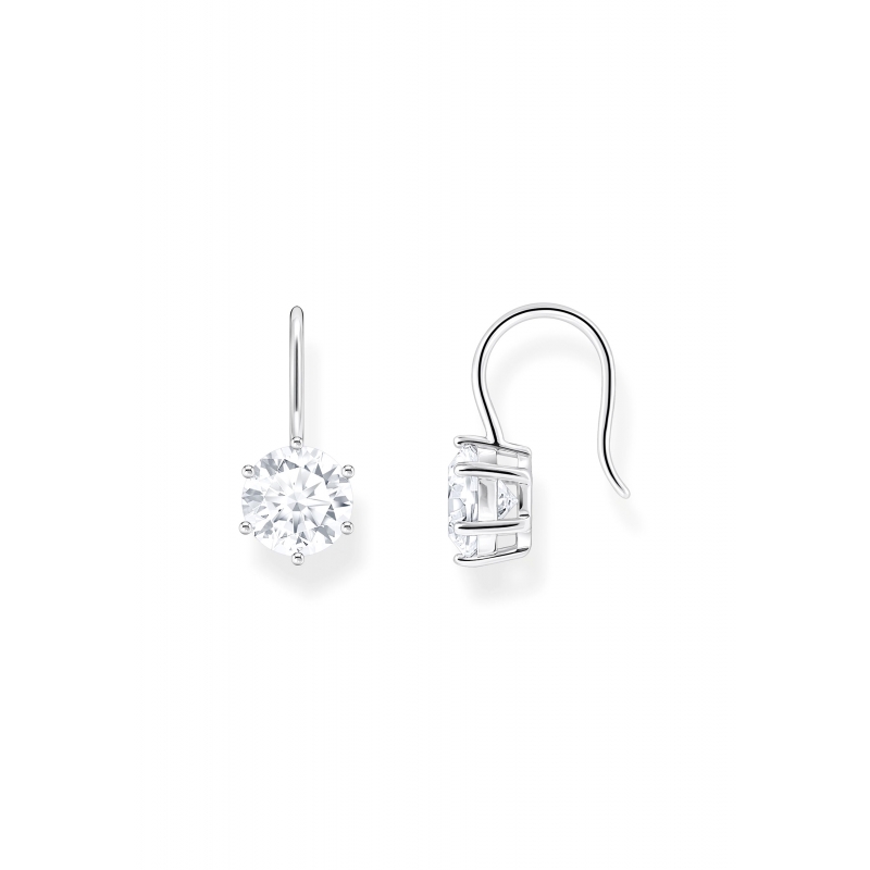 Earrings Silver White Zirconia