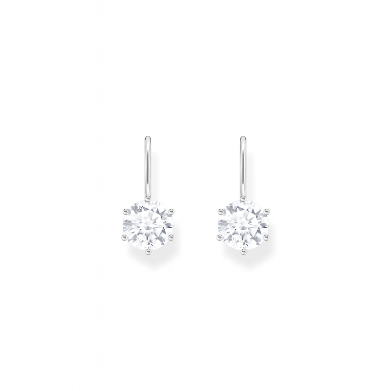 Earrings Silver White Zirconia