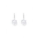 Earrings Silver White Zirconia