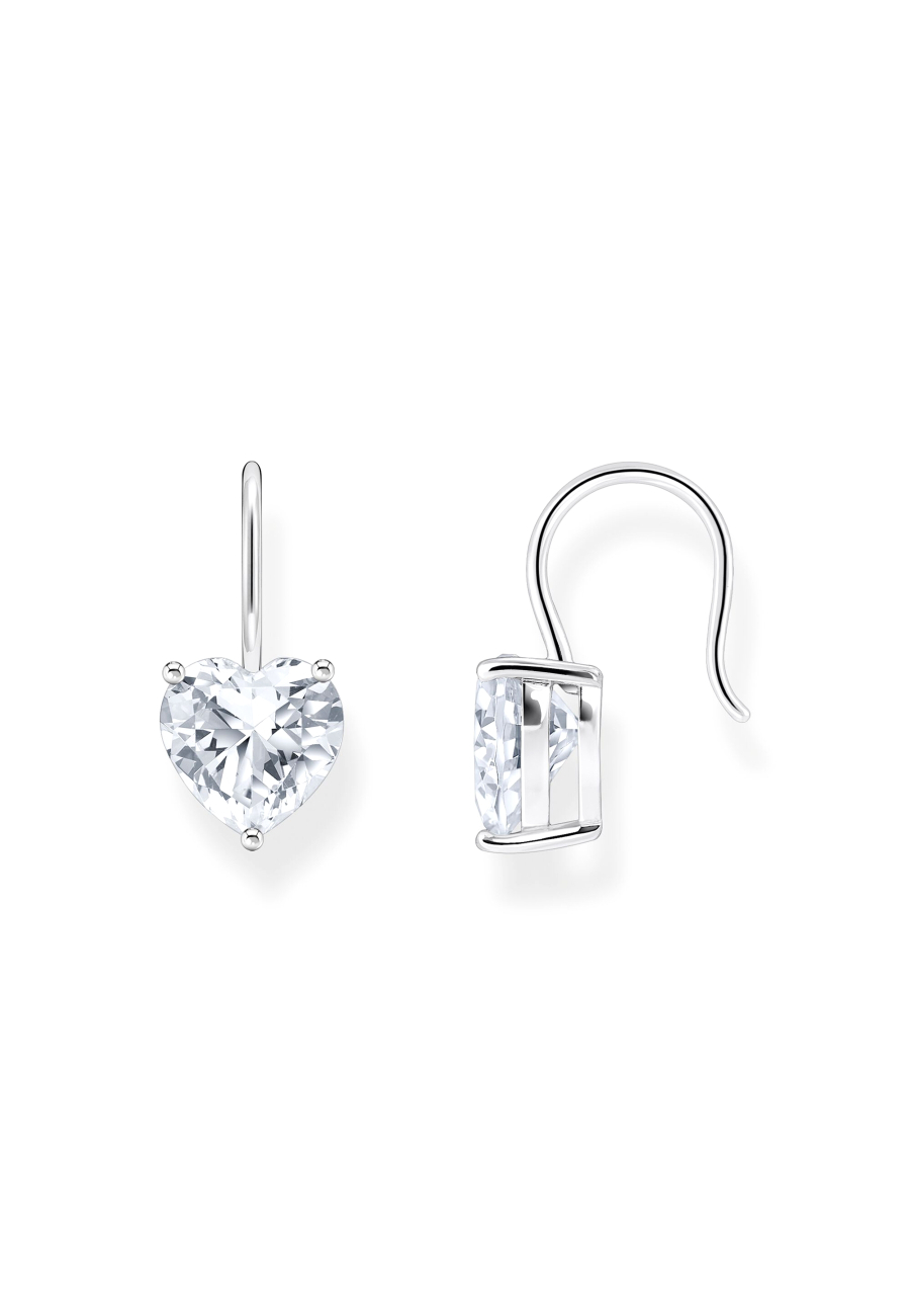 Earrings White Heart Zirconia