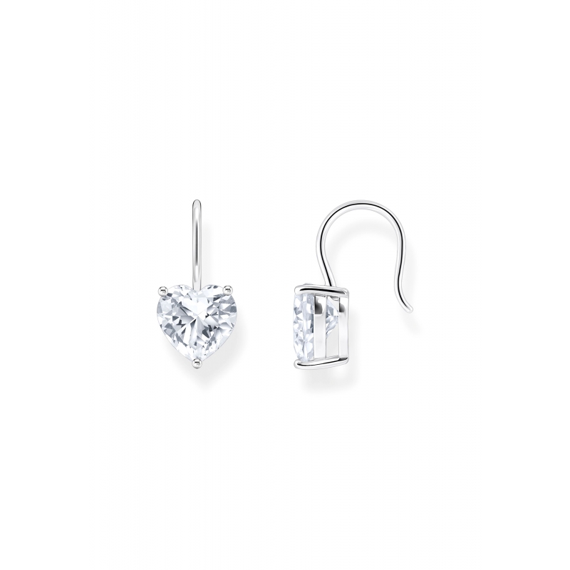 Earrings White Heart Zirconia
