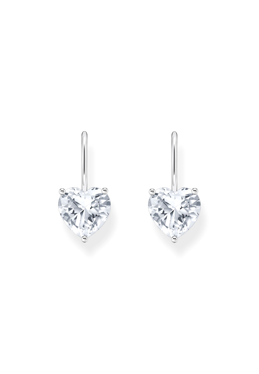 Earrings White Heart Zirconia