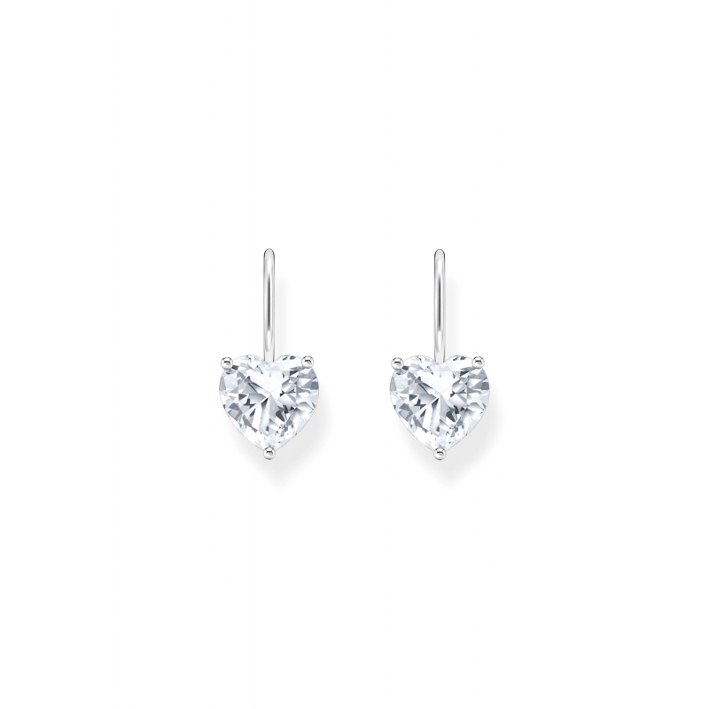 Earrings White Heart Zirconia