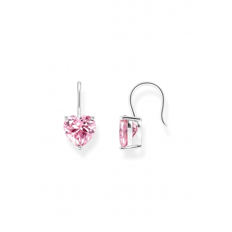 Earrings Pink Heart Zirconia