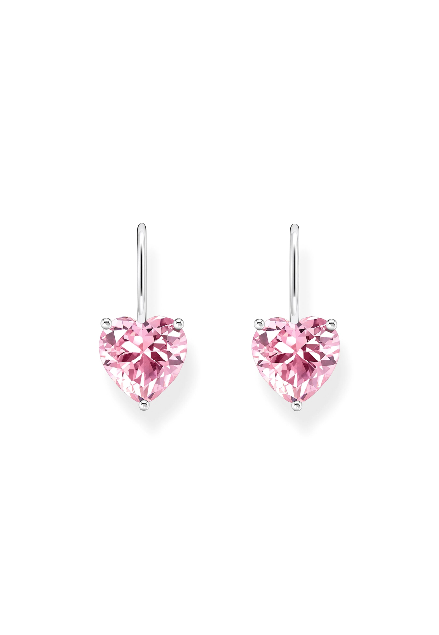 Earrings Pink Heart Zirconia