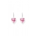 Earrings Pink Heart Zirconia