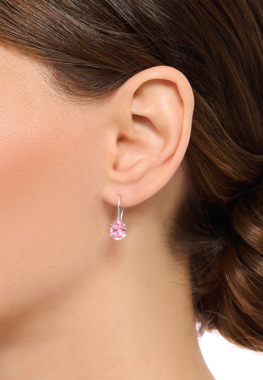 Earrings Pink Drop Zirconia