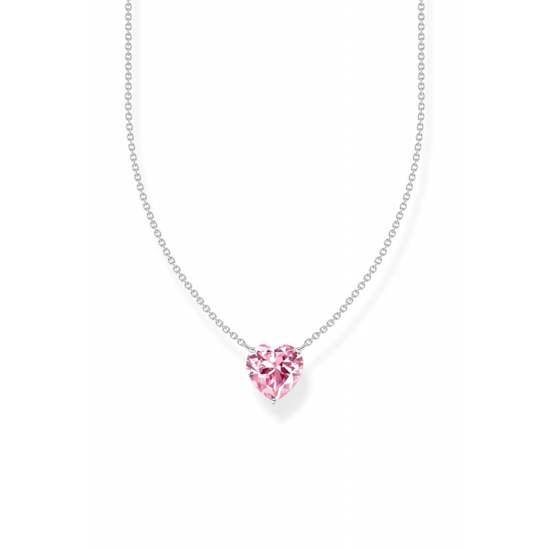 Necklace Pink Heart Zirconia