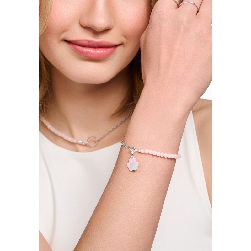 Pendentif à breloques Patte rose