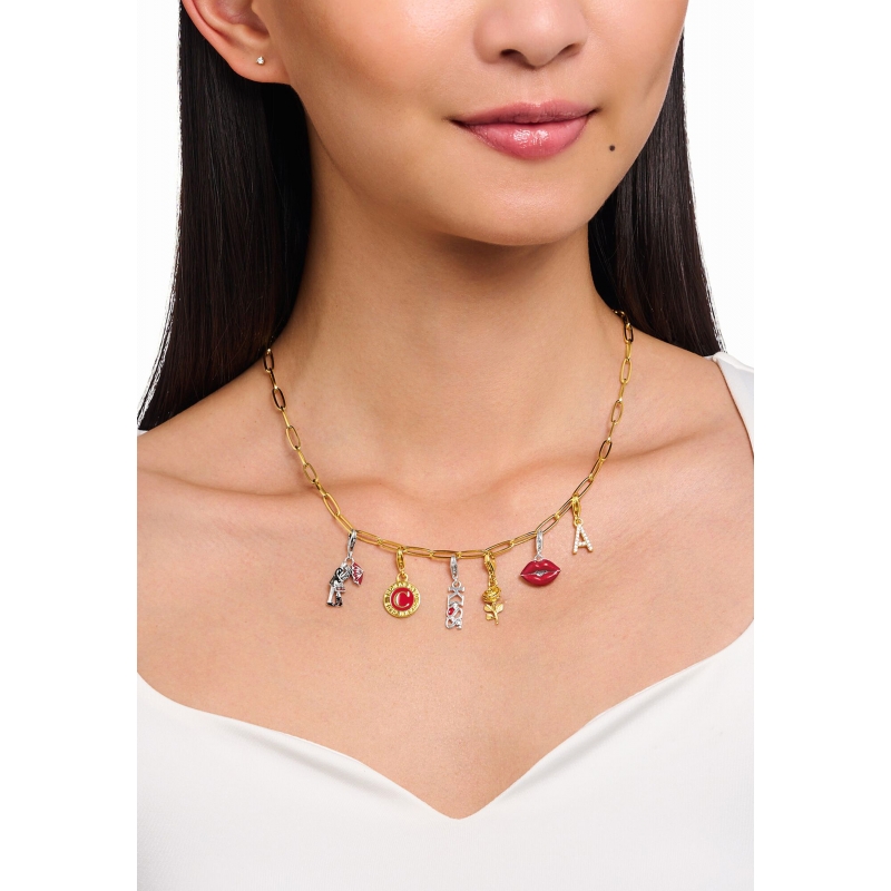 Charm Pendant KISS White