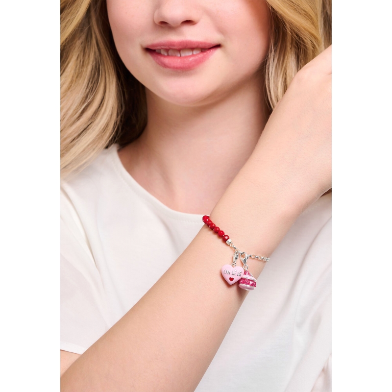 Colgante Charm Corazón Rosa