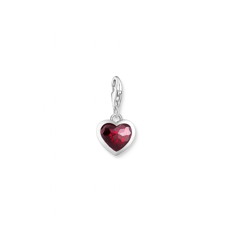 Colgante Charm Corazón Piedra Roja