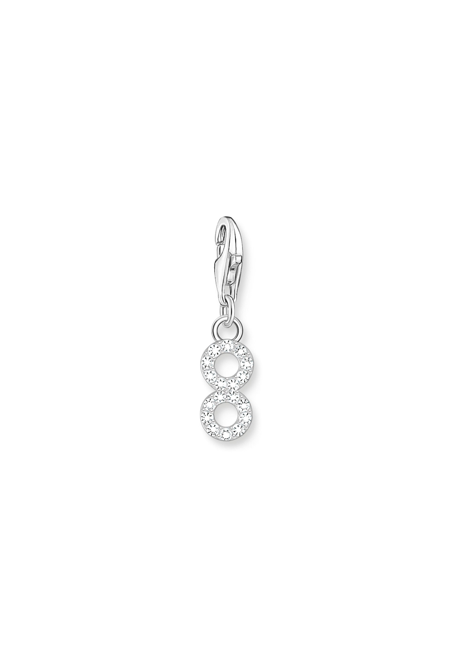 Charm-Anhänger Nummer "8" Zirkonia