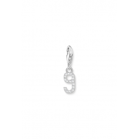 Charm-Anhänger Nummer "9" Zirkonia
