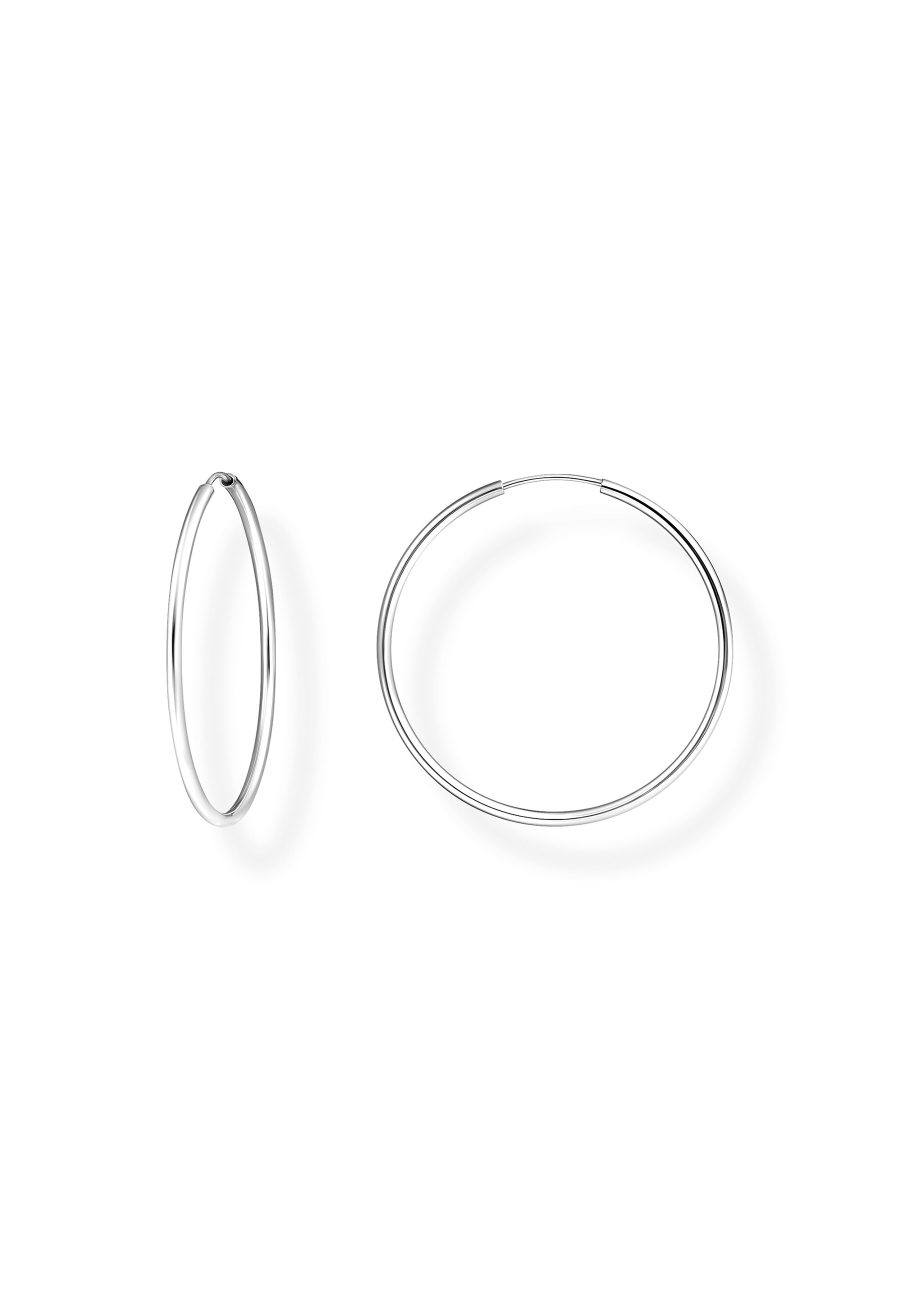 Hoop Earrings Medium Silver