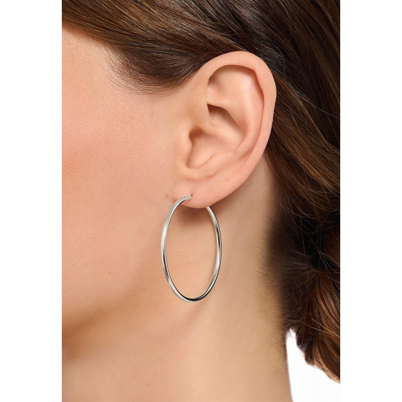 Hoop Earrings Medium Silver