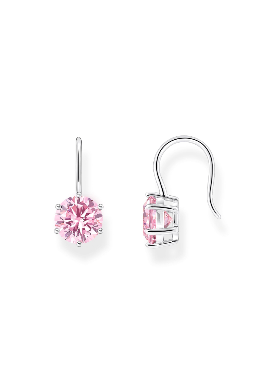 Earrings Silver Pink Zirconia