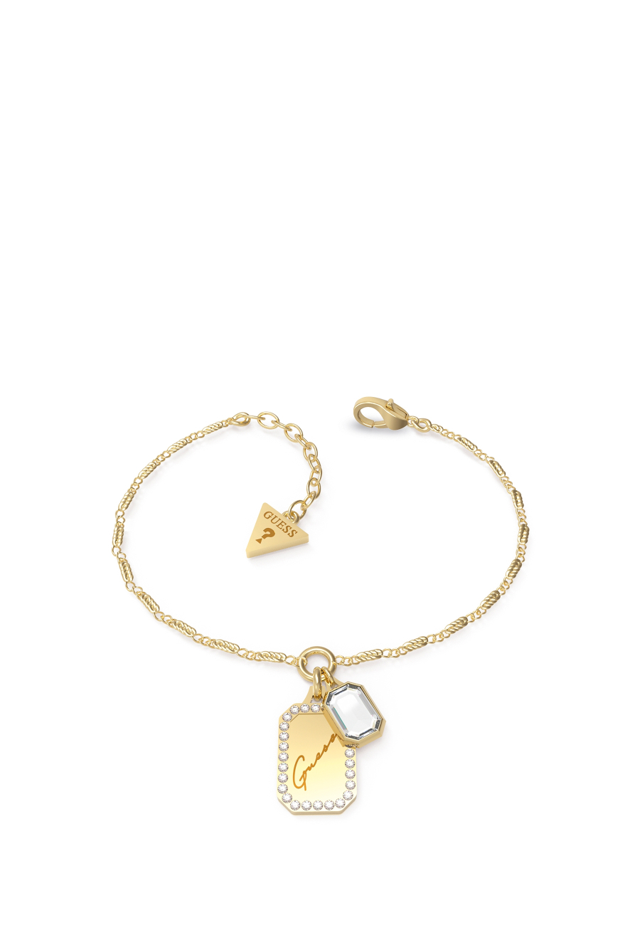 GUESS Pulsera Cristal Tag Oro