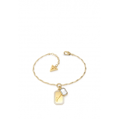 GUESS Pulsera Cristal Tag Oro