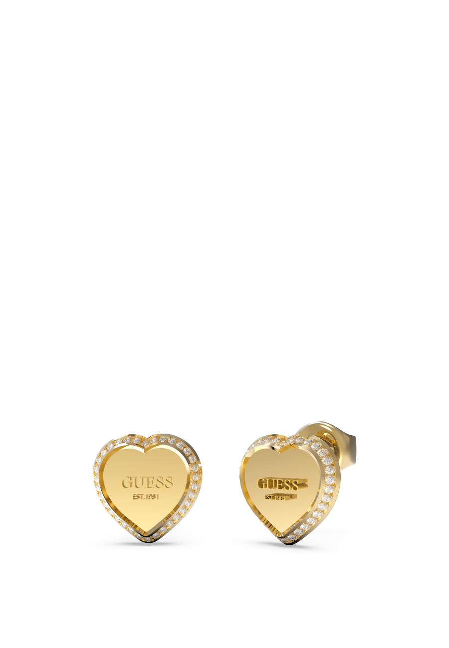 GUESS - Boucles d'oreilles cœur fin or