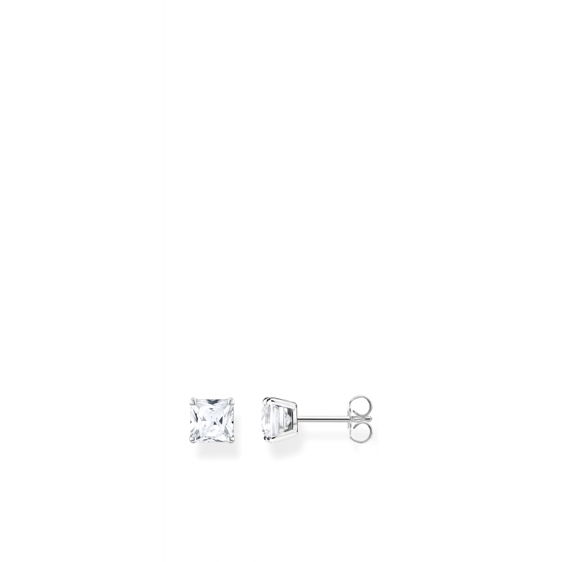 Boucles d'oreilles pierres blanches argent