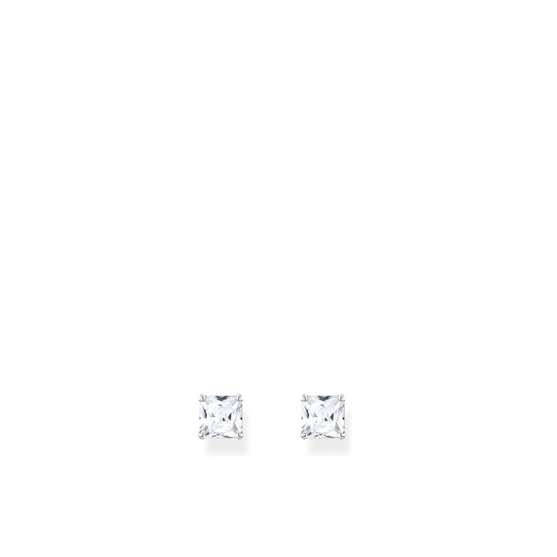 Boucles d'oreilles pierres blanches argent