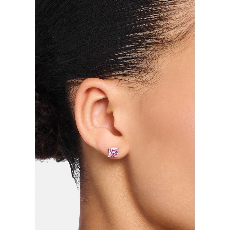 Boucles d'oreilles Pierres roses Argent