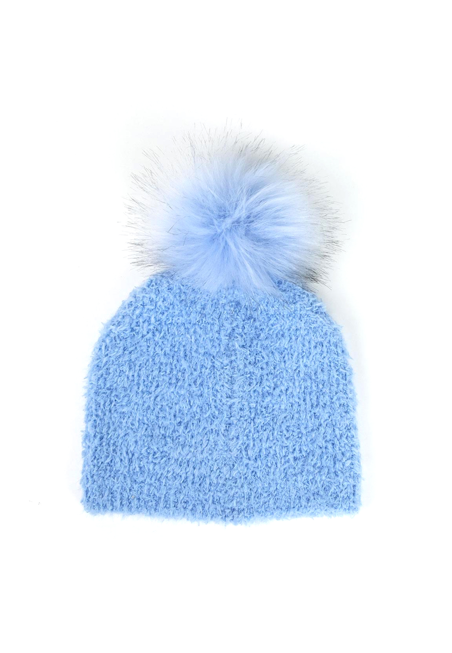 Strickmütze Stitch Blau