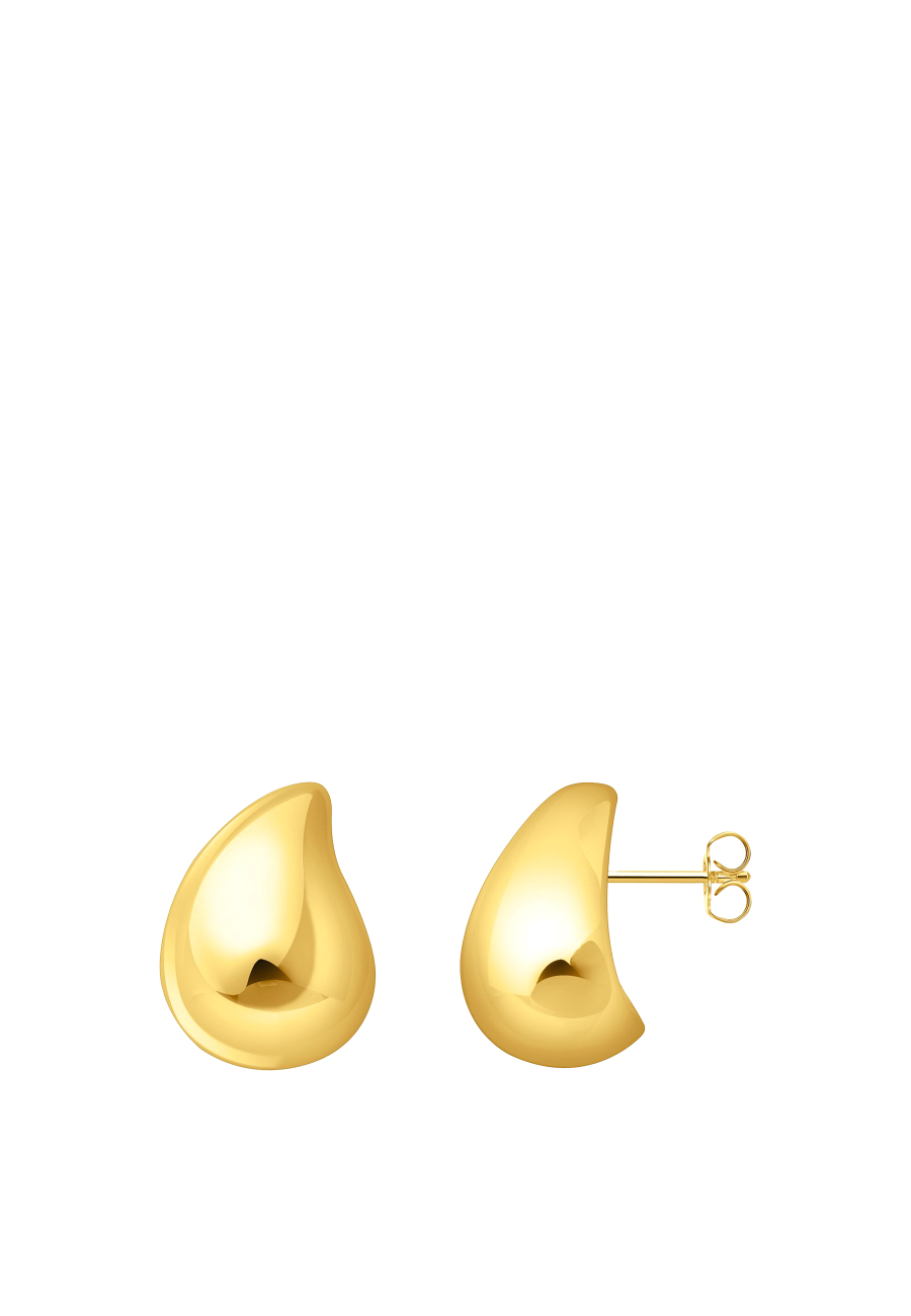 Earrings  Organic Drop-Shape Gold