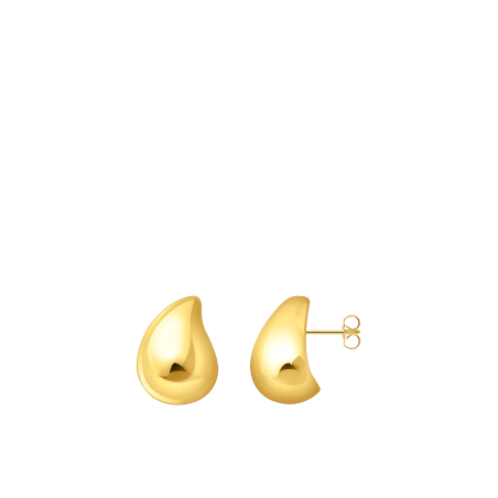 Earrings  Organic Drop-Shape Gold