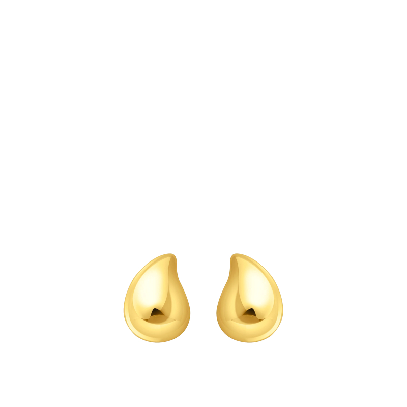 Earrings  Organic Drop-Shape Gold