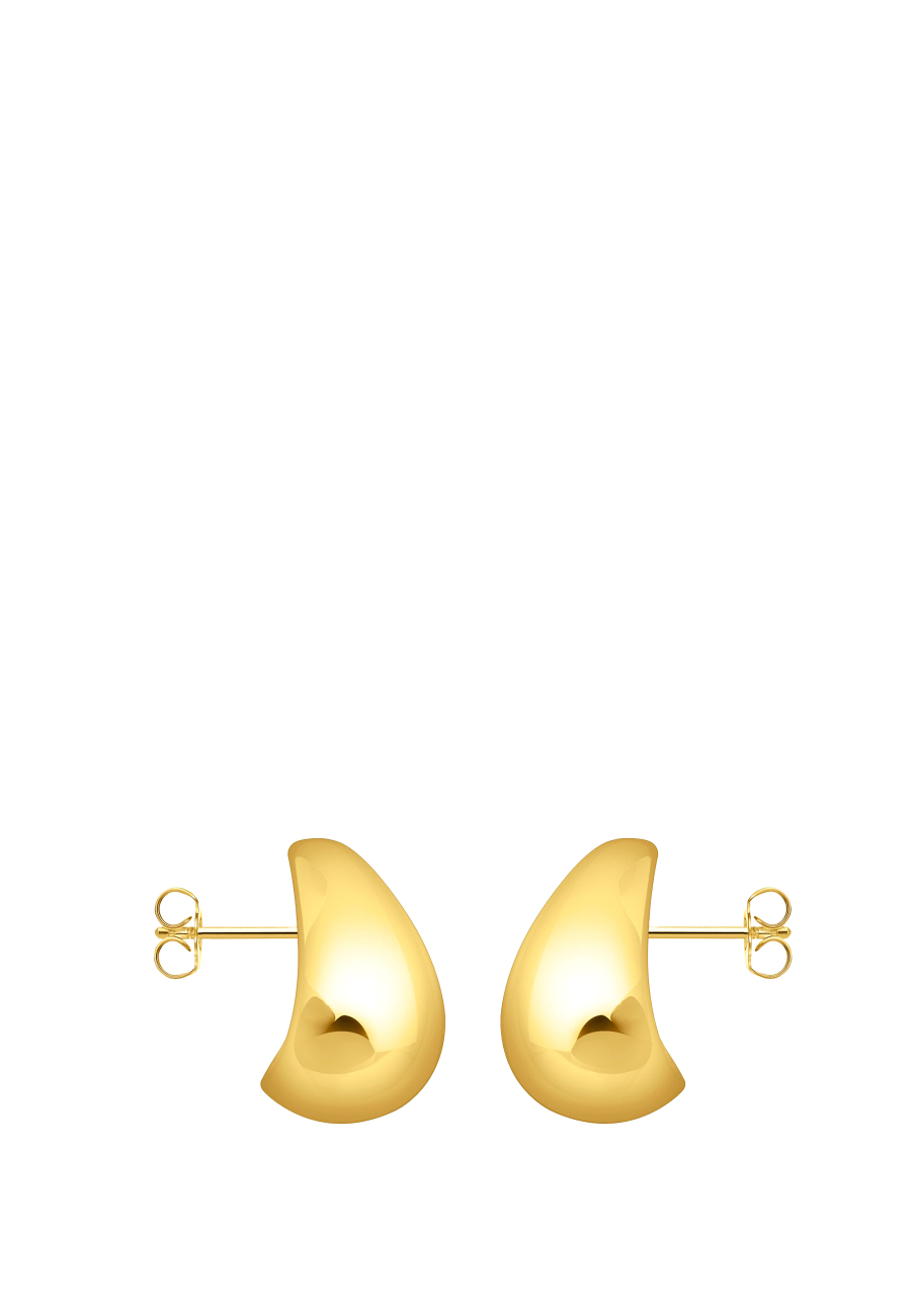 Earrings  Organic Drop-Shape Gold