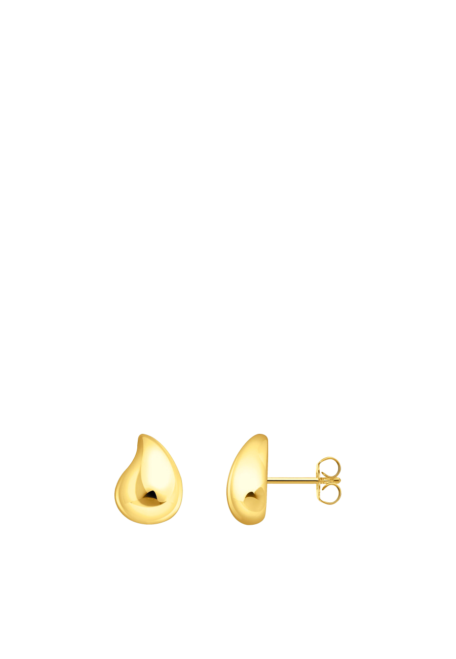 Earrings Organic Drop-Shape Small Gold