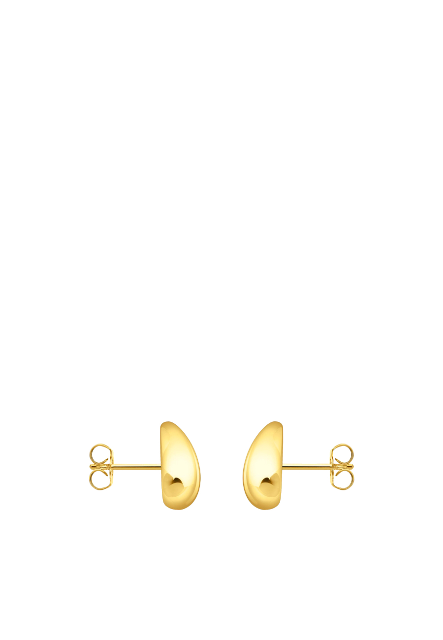 Earrings Organic Drop-Shape Small Gold