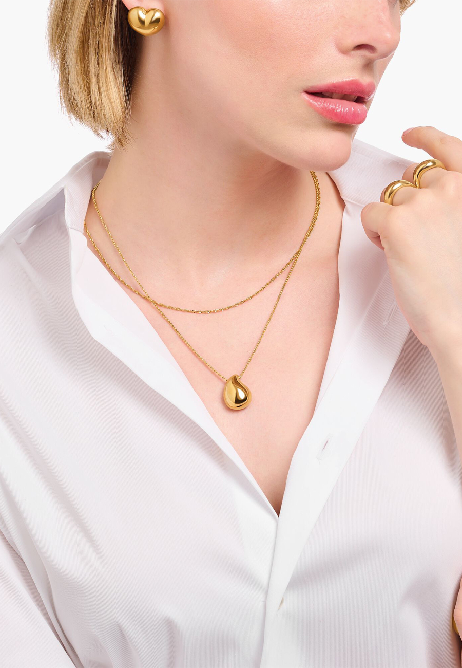 Necklace Organic Drop-Shaped Gold