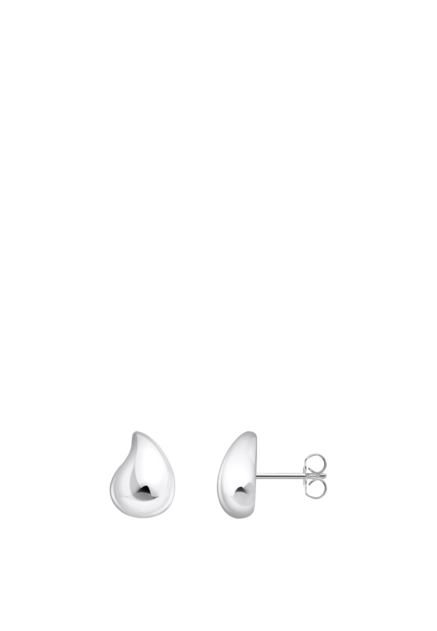 Earrings Organic Drop-Shaped Silver Small
