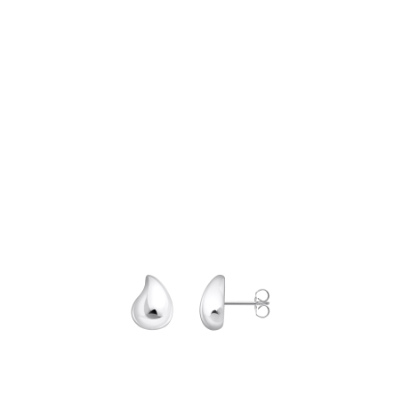 Earrings Organic Drop-Shaped Silver Small